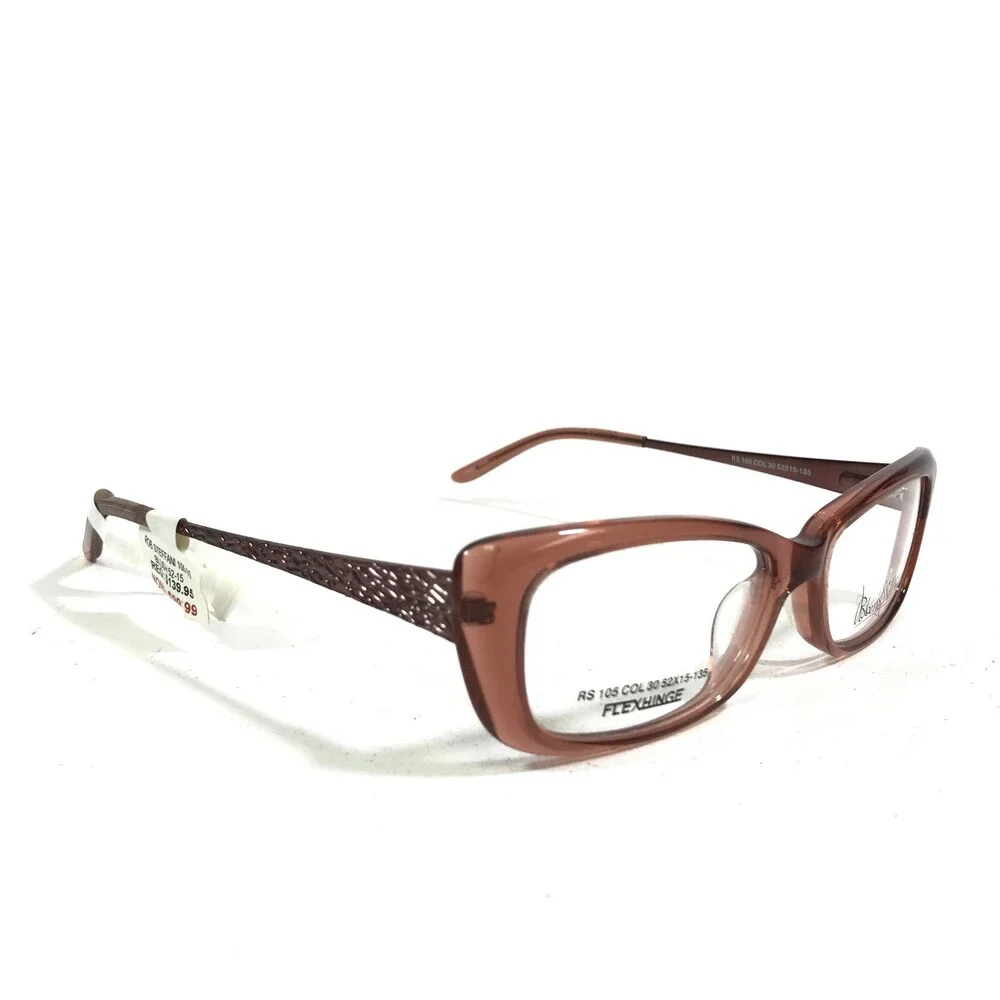 Roberto Steffani RS 105 COL 30 Eyeglasses Frames Clear Brown Cat Eye 52-15-135